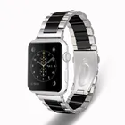 Ремешок керамический и металлический для Apple watch 44 мм 42 мм 40 мм 38 мм, удобный браслет для мужчин и женщин iwatch series 6 5 4 3 2 1 SE