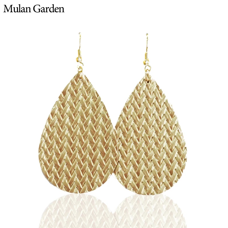 Модные серьги Mulan из искусственной кожи для женщин яркие висячие с блестками в