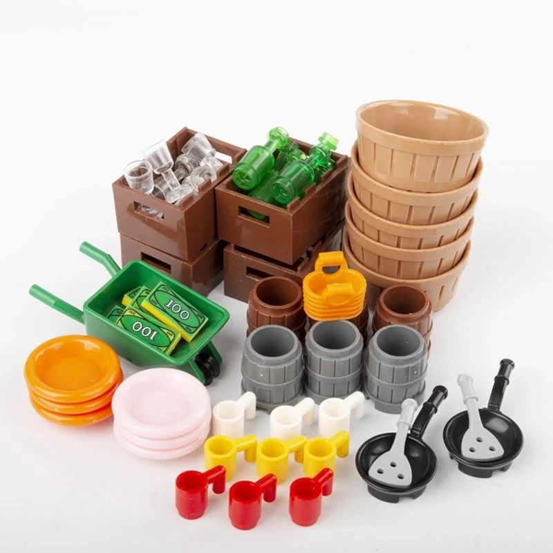 

Moc accessories kitchen tools food wine glasses set sale building blocks toys for kids city blocks gifts assemble Friends toy