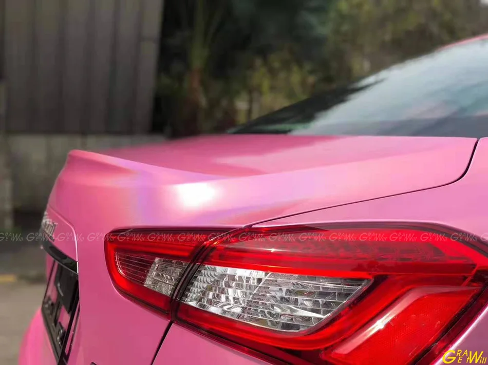 Переливающаяся Лазерная розовая виниловая пленка без пузырьков воздуха