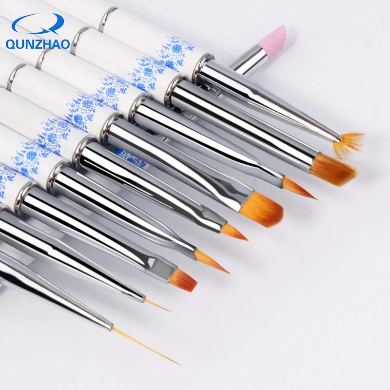 10 шт./компл. ручка для рисования ногтей крючок цветок резьба белый фарфор