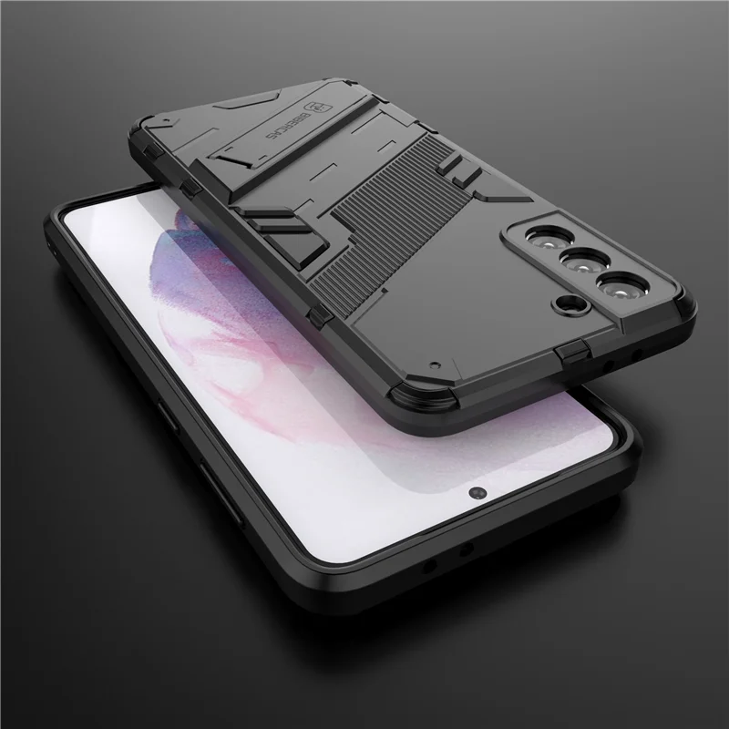 

For Samsung Galaxy S21 Plus 5G Case Shockproof Silicone Bumper Stand Holder Armor Hard Phone Cover For Samsung S21 Plus 5G Case