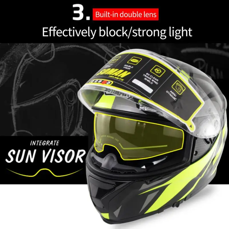 

SOMAN Motorcycle Bluetooth-compatible Helmet Group Intercom WIFI 1080P Camera Recorder Helmet Python Smart Helmet Hot Sale