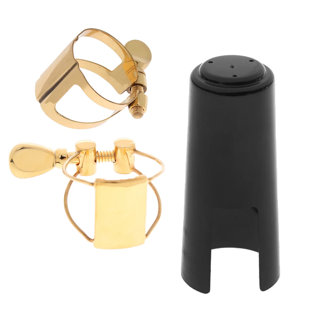 

1 Set Soprano Sax Mouthpiece Ligature Fastener&Cap for Wind Instrument Parts