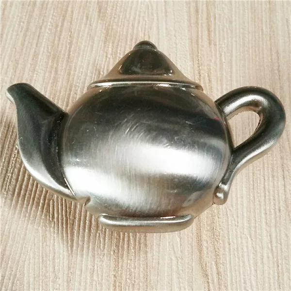 Satin Silver 2pcs 2шт цинковый сплав Черный Кофе чайник антикварная мебель ручки сплав ящик двери шкаф ручка для дверцы шкафа - Цвет: Satin Silver 2pcs