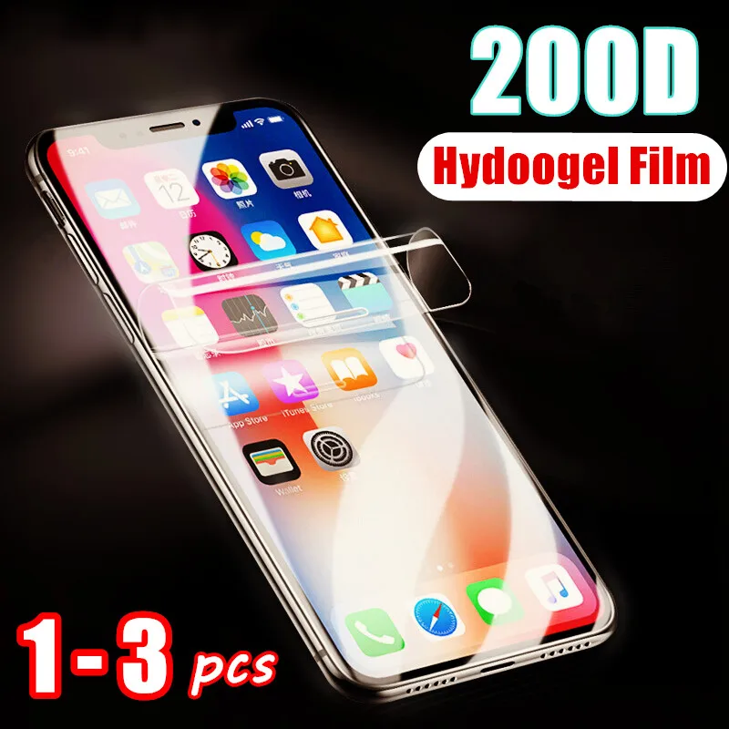3 шт. 200D мягкая Гидрогелевая пленка для iphone 11 6 7 8 Plus X XR XS max Защитная 11Pro Max не