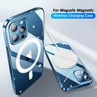 Прозрачный защитный Магнитный чехол для iPhone 13 11 12 Pro Max mini с поддержкой беспроводной зарядки, чехол, аксессуары