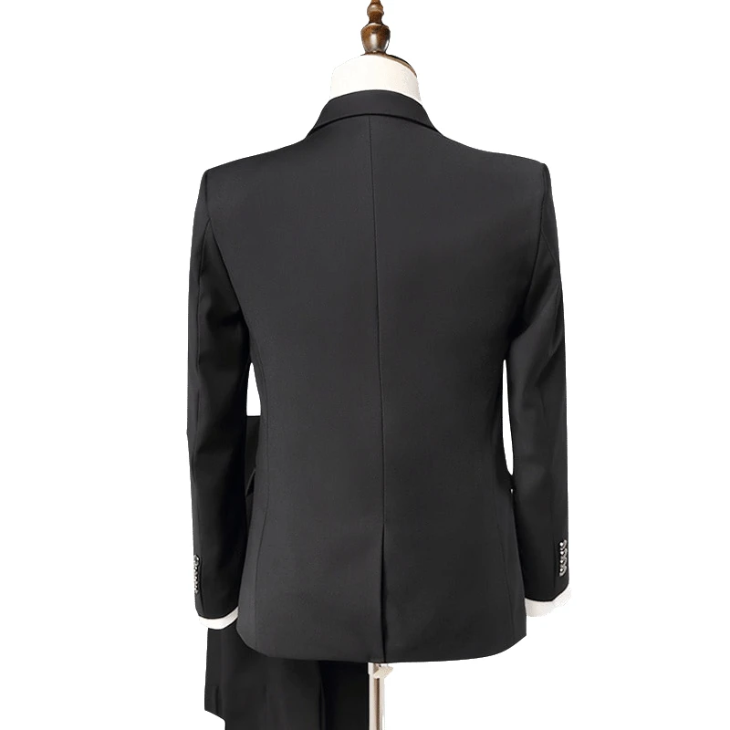 

Pure Color Men Formal Suit 3 Piece Set Asian Size S M L XXXL Men Suit Jacket with Pants and Vest Slim Design Men Wedding Suits