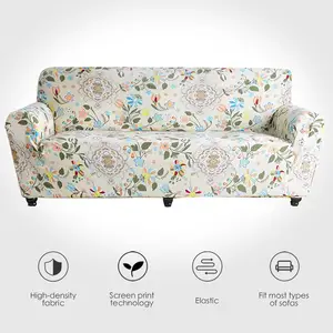 sofa covers flowers and leaves elastic couch cover for living room stretch non slip sofa slipcover armhair protector anti dust free global shipping