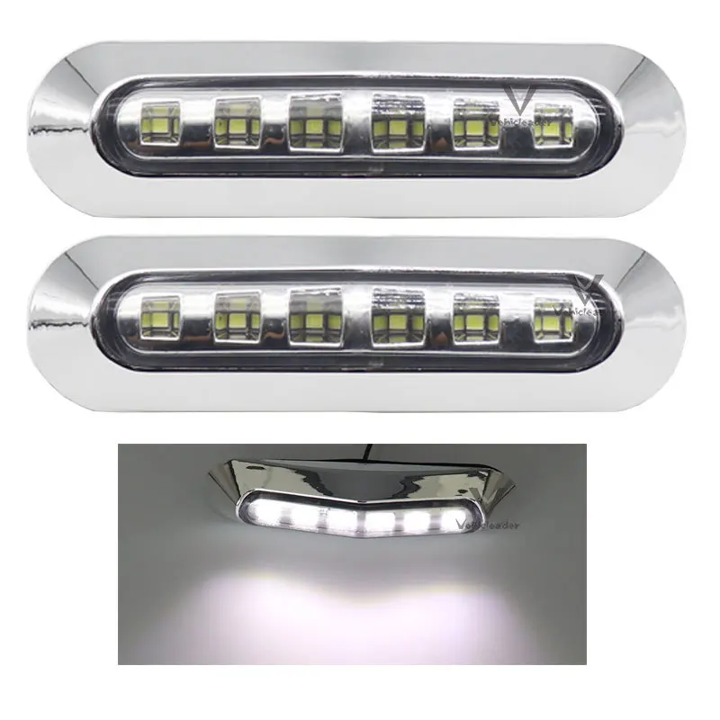 

2x White 6LED Sidelight Side Light Lamp Marker Edge Trailer LED Rear 12-24V Lorry Van Wagon Autotruck Perimeter Parking Light
