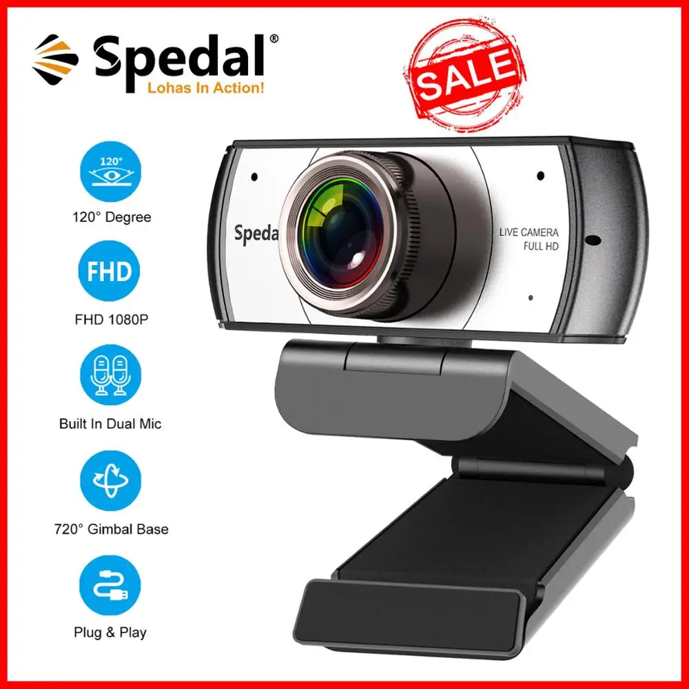 Широкоугольная веб камера Spedal C920Pro 120 ° 1080P Full hd с микрофоном USB для
