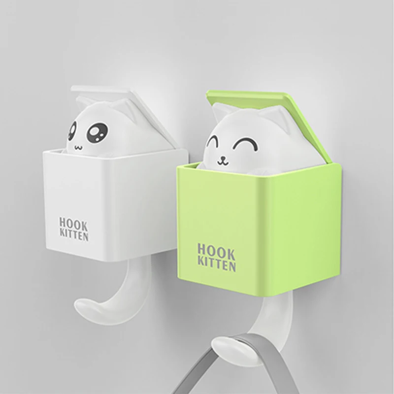 Творчество пластиковые скрытый кошка крючок крюк в стену прямой Ключница