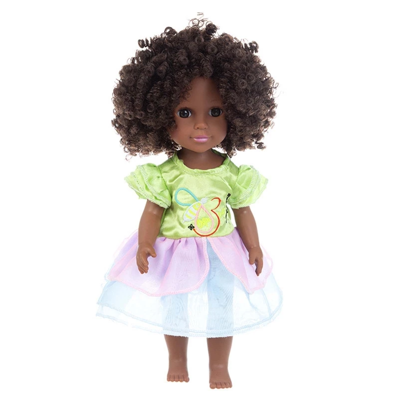 

35cm Lifelike Reborn Baby Boy Girl Doll African American Newborn Toddler Realistic Black Skin Soft Vinyl Doll Toy