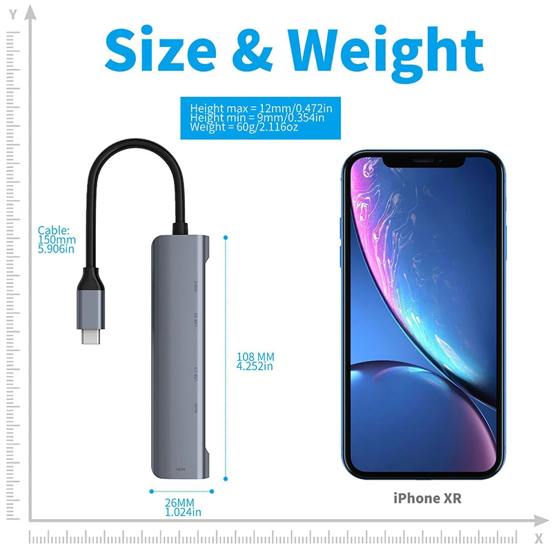 5 в 1 usb концентратора типа c кабе