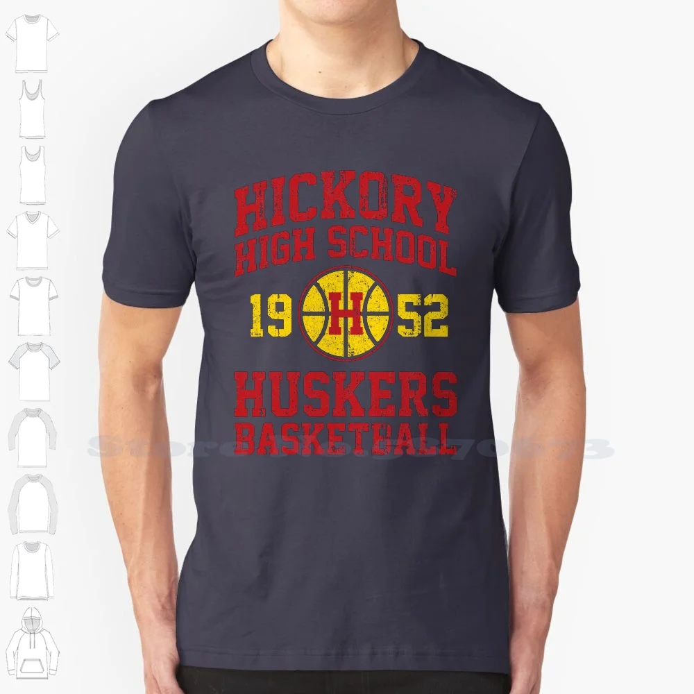 

Hickory High School Huskers Basketball (Variant) Black White Tshirt For Men Women Dennis Hopper Movie Gene Hackman Chitwood