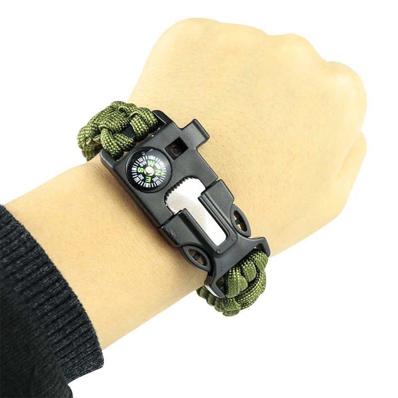 

Multifunction Emergency Paracord Bracelet Survival Outdoor Tools Whistle Buckle