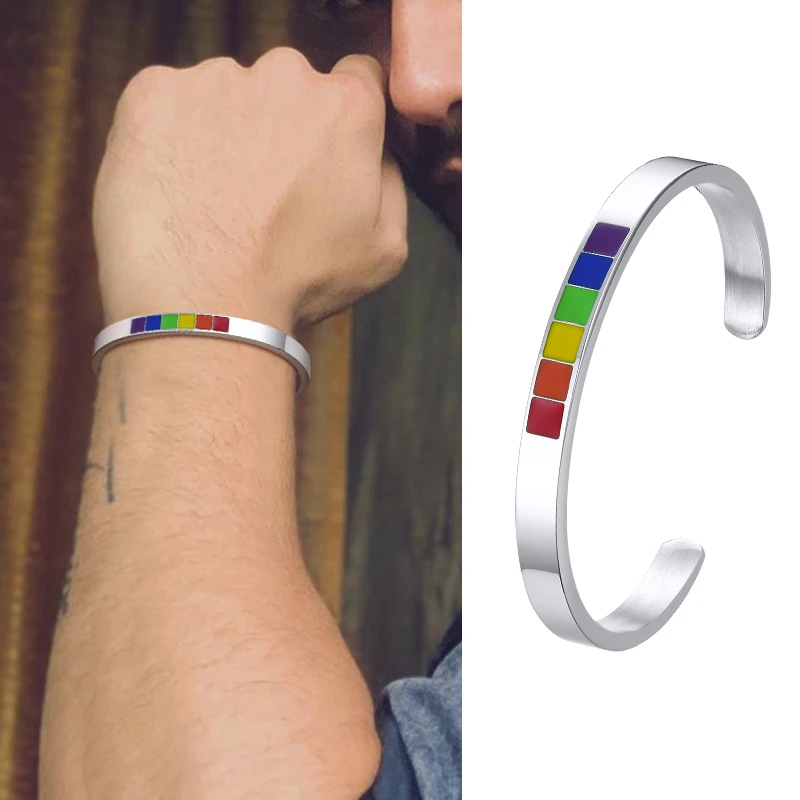 Мужской Браслет манжета из нержавеющей стали 6 мм|Браслеты-манжеты| |