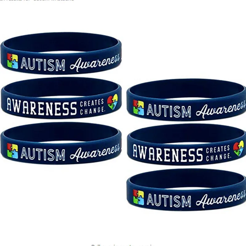 1 шт. осознание аутизма медицинский силиконовый браслет для Напульсники взрослых
