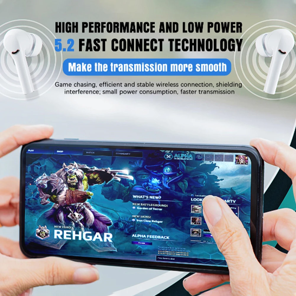 

J5 TWS Bluetooth 5.2 Headphones Stereo Sound headset Sport Wireless Headphone Dual Microphone auriculares headset earbuds
