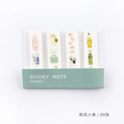 80 шт./компл. Kawaii Post it memo pad фрукты Липкие заметки звездное небо Васи бумажные наклейки декоративные сделай сам стикер s стикер для канцелярских товаров - Цвет: Beverage Bottles
