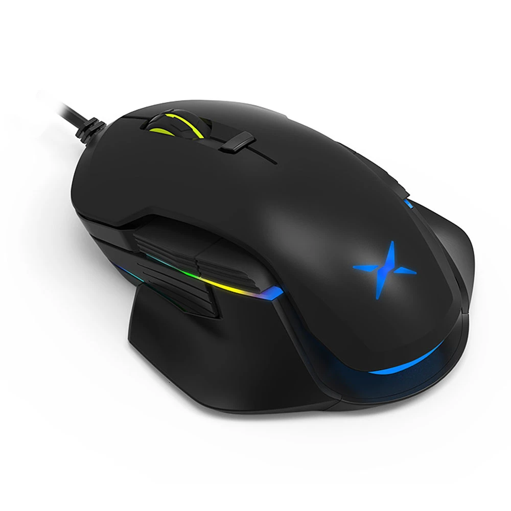 Black Delux M627 PMW3389 проводной сенсор+ Беспроводная игровая геймерская мышь 16000 dpi левая и правая рука Игровые мыши с DIY боковые крылья - Цвет: Black