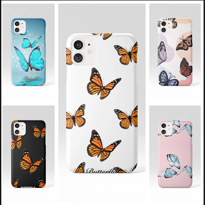 

Cartoon Butterfly Charming Painting Phone Case For iPhone 12 11 XS XR X 8 7 6S 6 Plus Pro MAX SE 2020 Coque Back Cover Carcasa