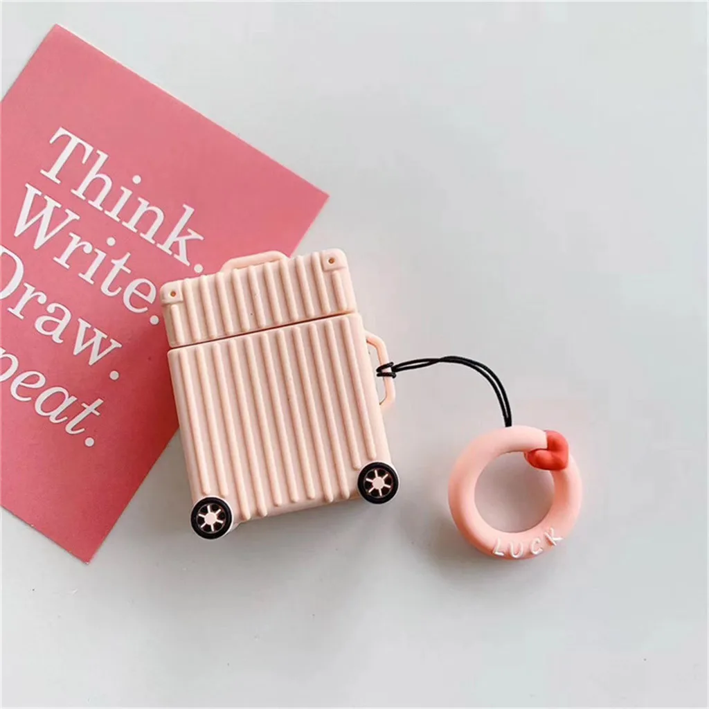 Милый силиконовый защитный чехол чемодан брелок для Apple наушники силикагель