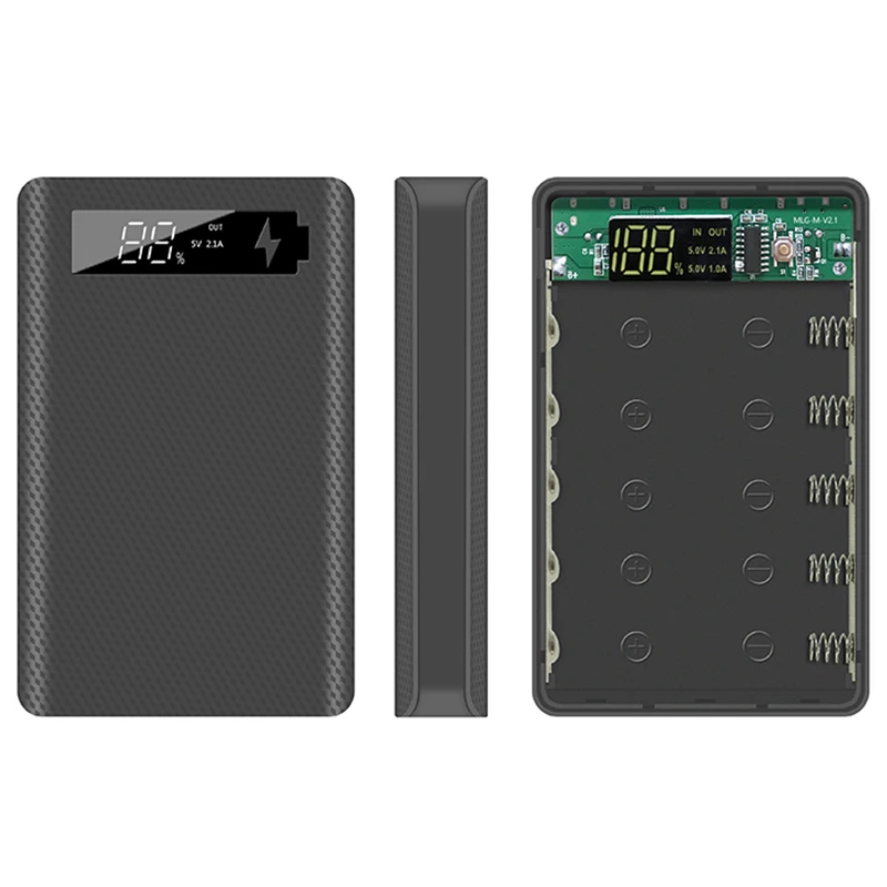 

5*18650 DIY Battery Power Bank Case 5V Dual USB With Digital Display Support Quick Charger 18650 Battery Holder Charging Box