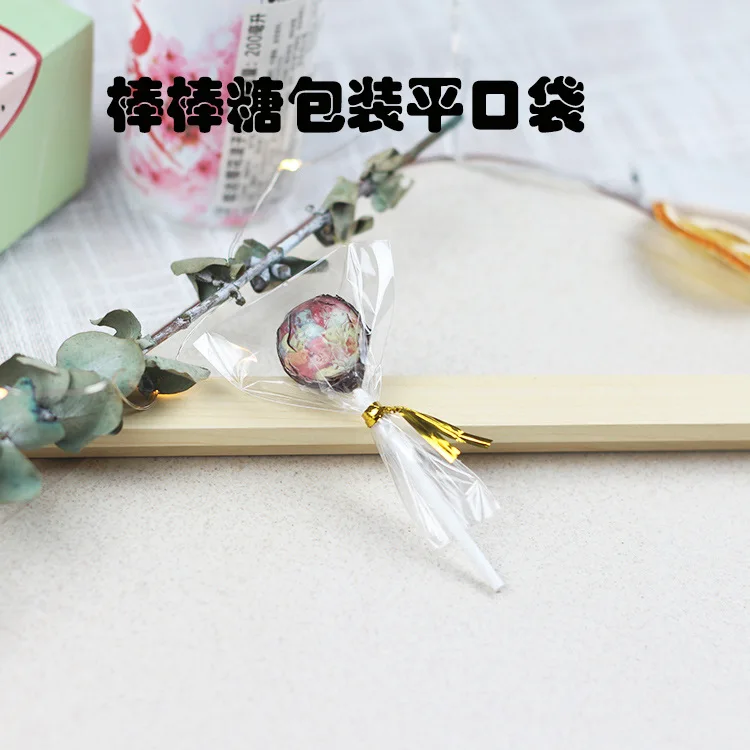 

DIY lollipop transparent OPP food level flat mouth packaging bag