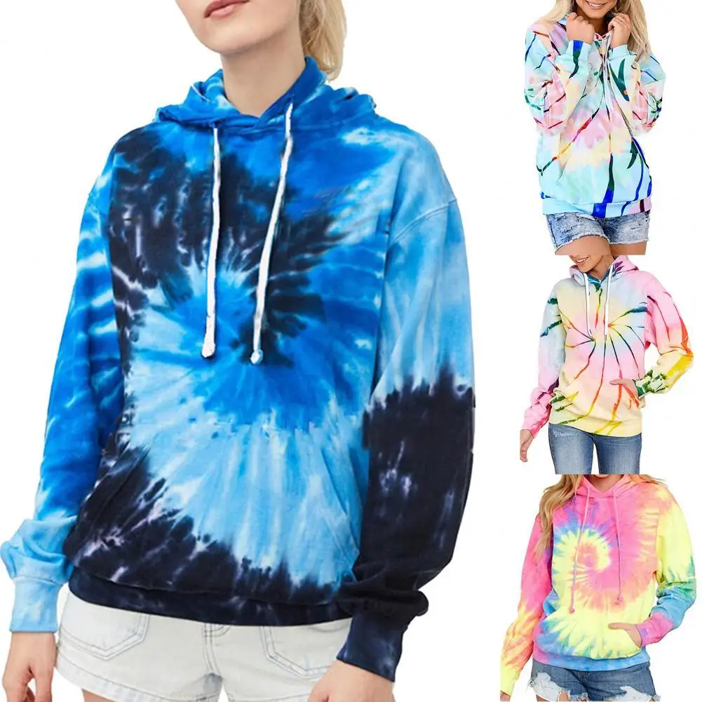 

Толстовка с капюшоном, Повседневная Толстовка с принтом на завязках, с большими карманами, свободная Женская толстовка