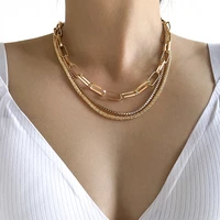 aprilwell 3 pcs punk choker necklaces set for women aesthetic gold link chain 2021 y2k charm jewelry gift for girl friend