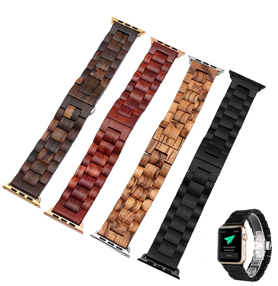 Для Apple Watch 5 из цельного дерева ремешок сандалового дерева Ubibra ремень адаптировать для iwatch5/4/3/2/1 Для мужчин и Для женщин 38 мм 40 мм 42 44 мм