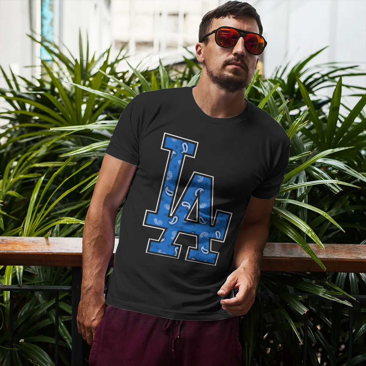 

LAD Bandana Crips Men's short-sleeved t-shirt Funny Graphic R346 T-shirts Eur Size
