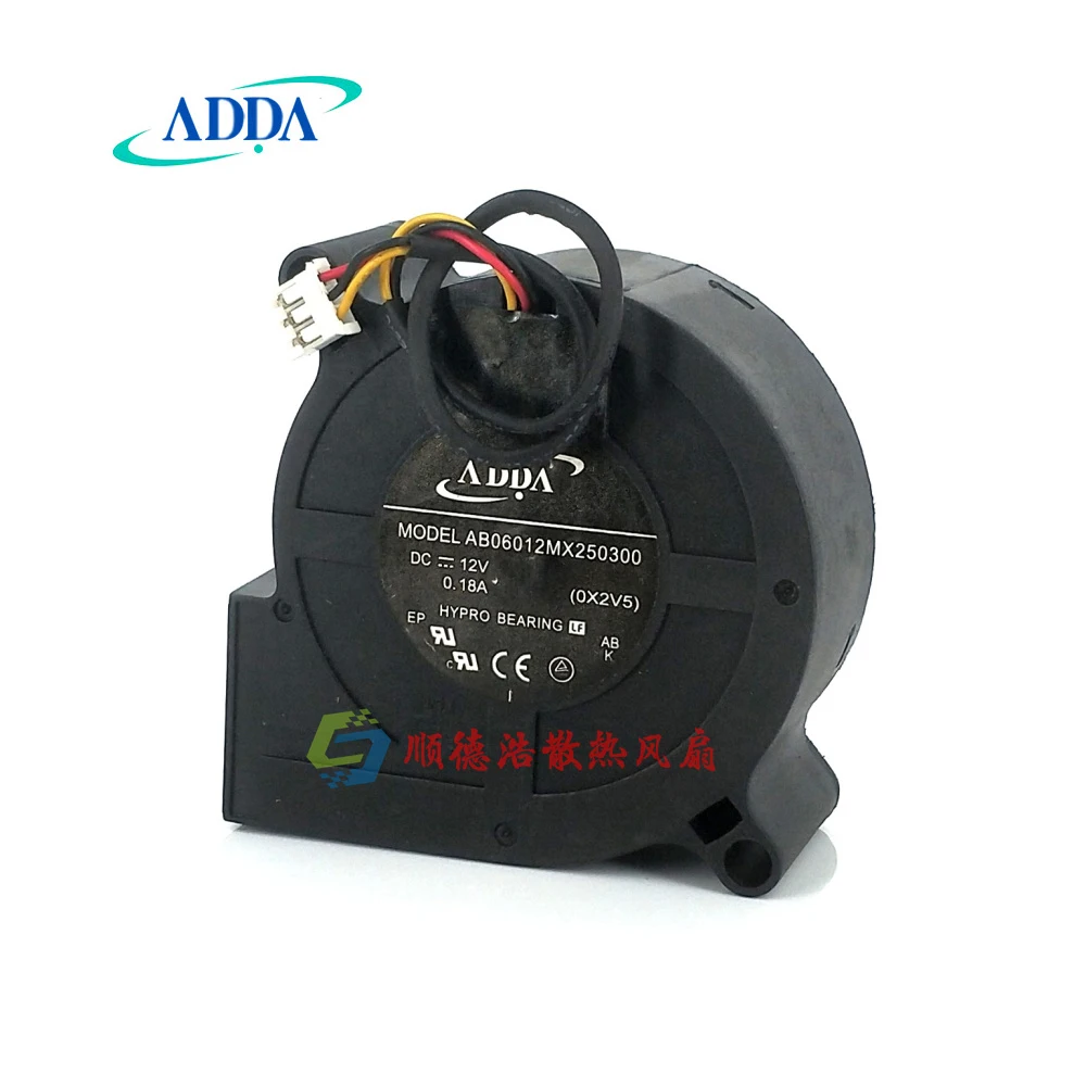

Free shipping FOR ADDA AB06012MX250300 60x60x25mm 12V 0.18A Projector Cooling Fan Blower Turbo Fan