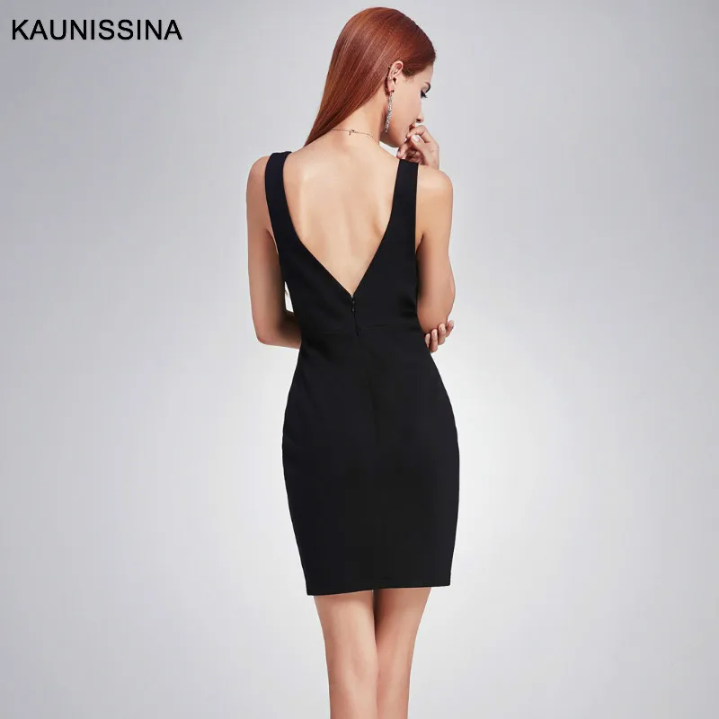 KAUNISSINA 2 шт./лот сексуальное черное коктейльное платье Короткое для вечеринки с