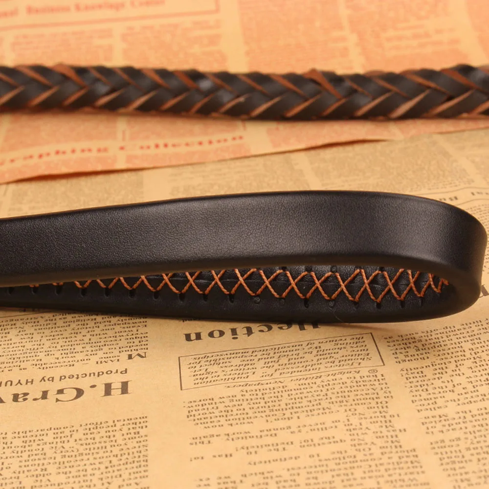 

Heavy And Duty Large Dog Leash Leather Braided Dog Training Retriever Leash Bulldog Labrador Pet Shepherd Leads Gold For