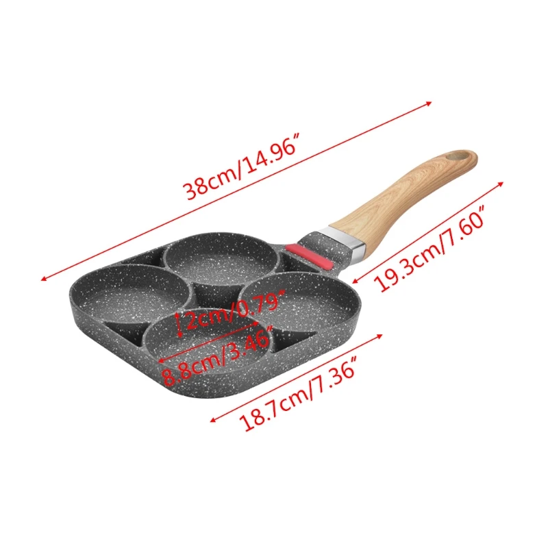 

4 Holes Fried Egg Frying Pot Omelet Pan Non-stick Pancake Steak Omelette Kitchen Cooking Breakfast Maker Gas Stove