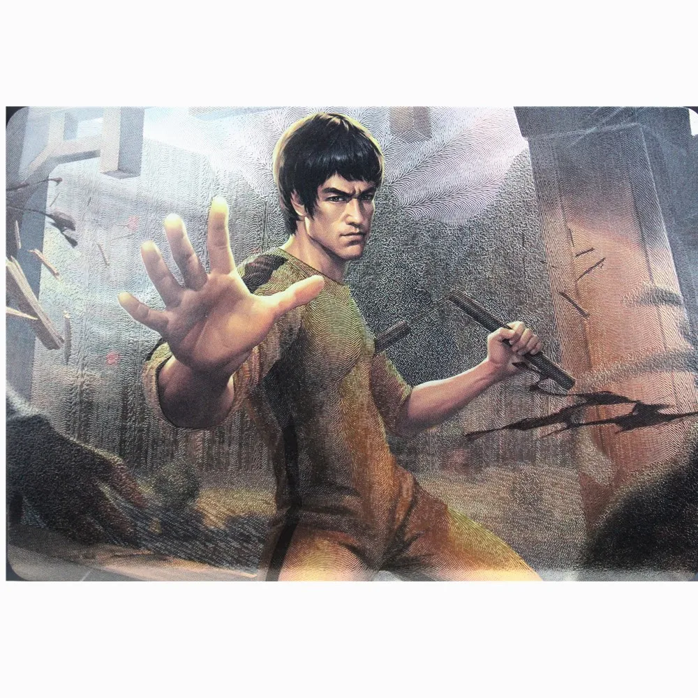4 Stks/set Comic Card Chinese Kung Fu Star Bruce Lee Crude Flash Card Kung Fu Lovers Favorite Card Card Collector's Favorite liang sryle eight diagrams palm chinese kung fu teaching video english subtitles 8 dvd