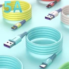 Кабель USB Type C 5A для Samsung S10 Plus Xiaomi mi9 Huawei, быстрая зарядка, USB C кабель, зарядное устройство, кабели