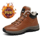 Мужские кроссовки с высоким верхом, зимние, теплые, походные, водонепроницаемые, высококачественные, повседневные, Нескользящие, для треккинга, скалолазания