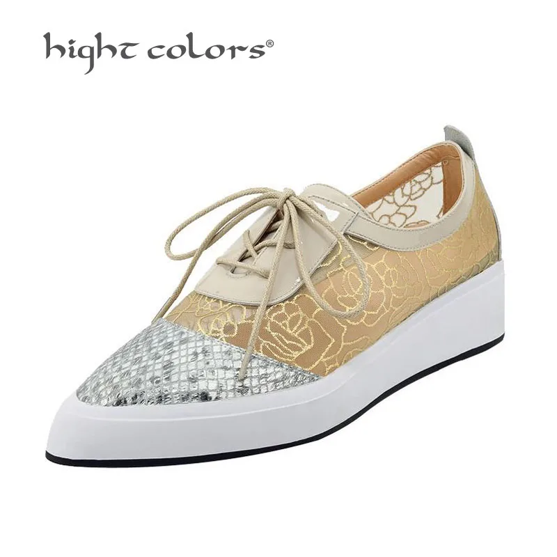 Женские туфли на платформе и высоком каблуке летние лодочки из натуральной кожи