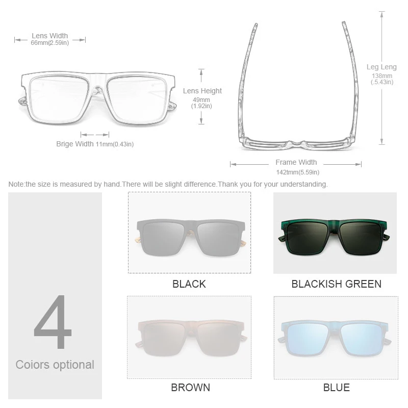 Солнцезащитные очки LM с бамбуковыми натуральными деревянными линзами для мужчин