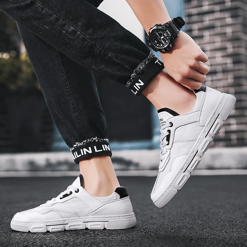 Мужские кожаные туфли модные трендовые износостойкие и Нескользящие уличные