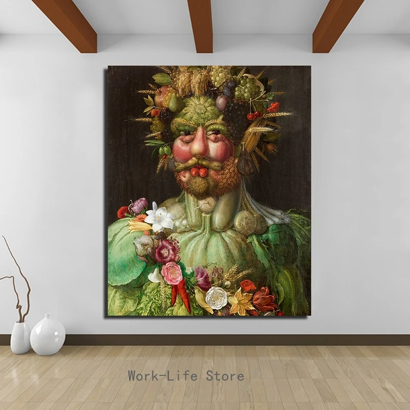 JQHYART Rudolf II Of Habsburg как Vertumnus Arcimboldo холст живопись для гостиной домашний Декор