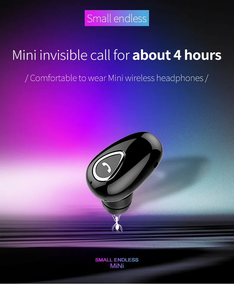 YX01 мини беспроводные наушники с микрофоном одиночный Bluetooth 4 1 вкладыши