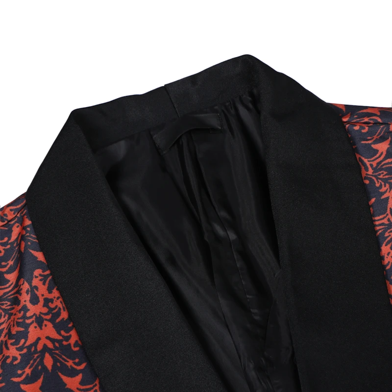 Luxury Floral Print One Button Suit Jacket Men Shawl Collar Slim Fit Mens Blazers Party Wedding Dinner Blazer Masculino Hombre | Мужская