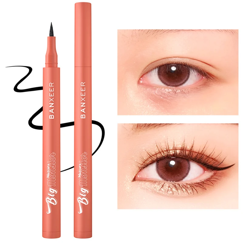

1PC Waterproof Black Liquid Eyeliner Pencil Quick Drying Long Lasting Stable Liner Soft Eyeliner Pen Women's Cosmetics Makeup