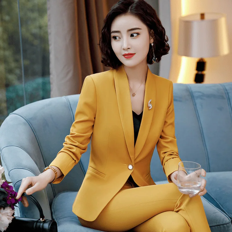 Женский костюм Осень зима 2019 Новый профессиональный с длинными рукавами тонкие