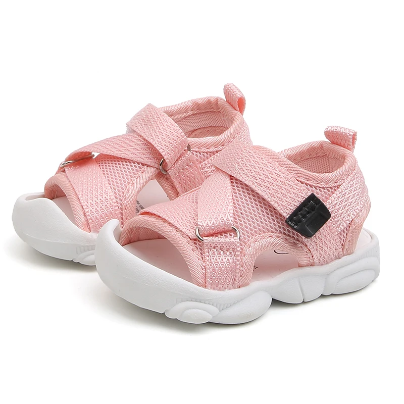 

2020 Baby Boy Sandals Black Gray Pink Canvas Infant Girl Sandals Toddler Summer Walking Shoes Newborn Sneaker Beach Shoes D04143