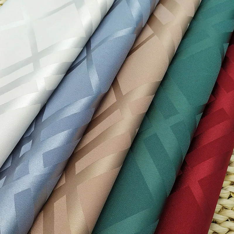 

On Sale Jacquard Stretchy Satin Imitation Silk Qualified Charmeuse Fabric